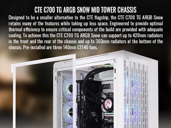 Thermaltake CTE C700 TG ARGB Snow Mid Tower Case